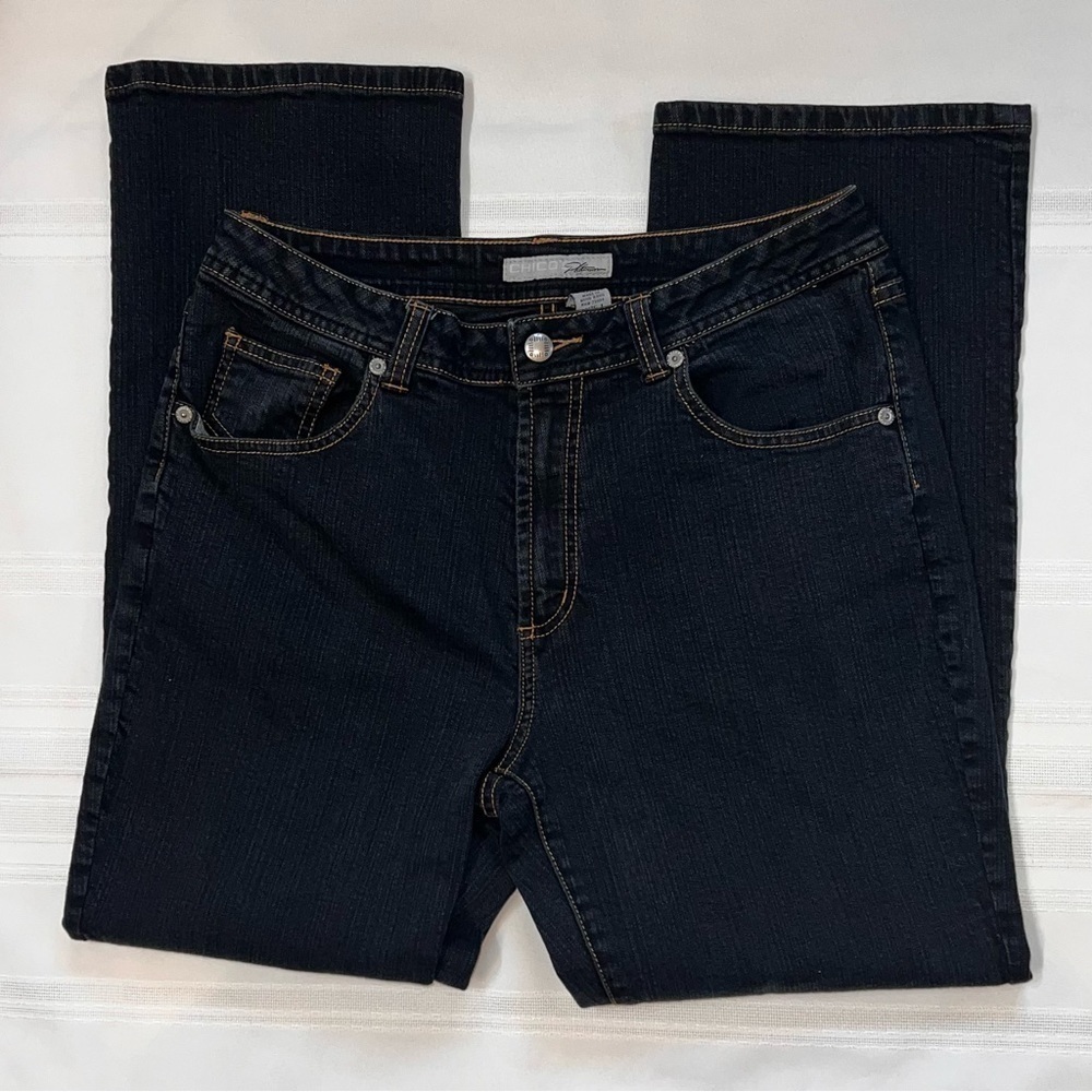 Chico’s Platinum Facet Jeans Blue Sz 1 (8)‎ Short